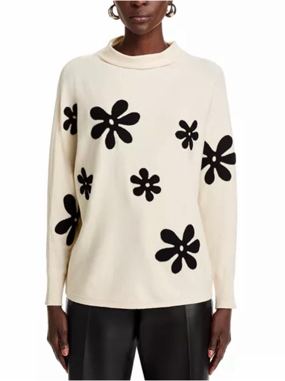 Aaeda Floral-Print Funnel Neck Sweater